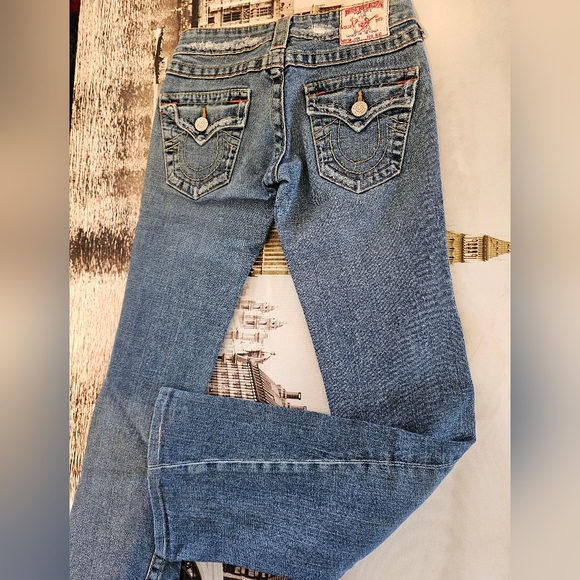 True Religion joey boot cut Denim Jeans light Wash women's size 25x29 - Picture 7 of 10